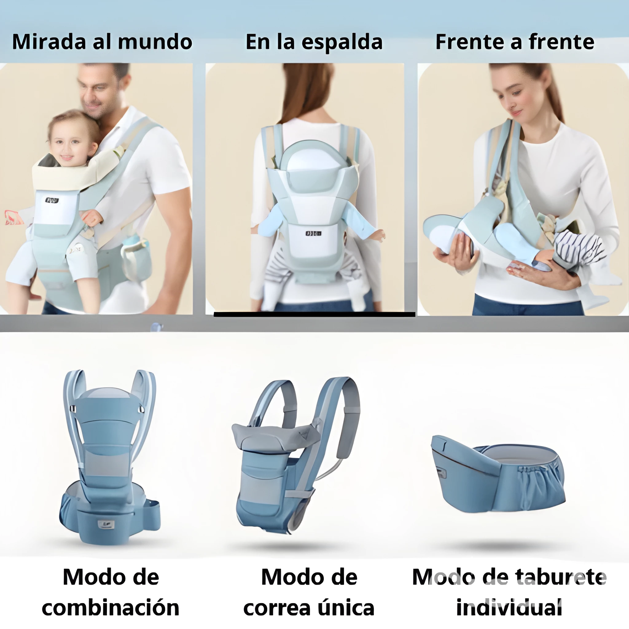 Canguro porta bebé Ergonomico 3 en 1